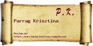 Parrag Krisztina névjegykártya